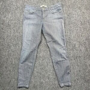 Joes Jeans Ankle Zip Chelsea Hickory Stripe Skinny Pants Blue‎ White Womens 30